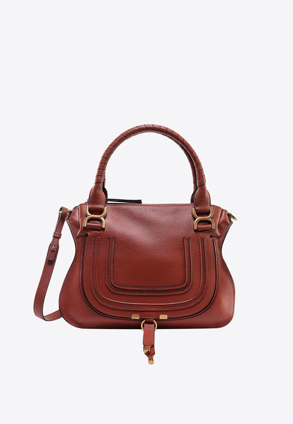 Chloé Marcie Leather Top Handle Bag Brown C22AS660I31_25M