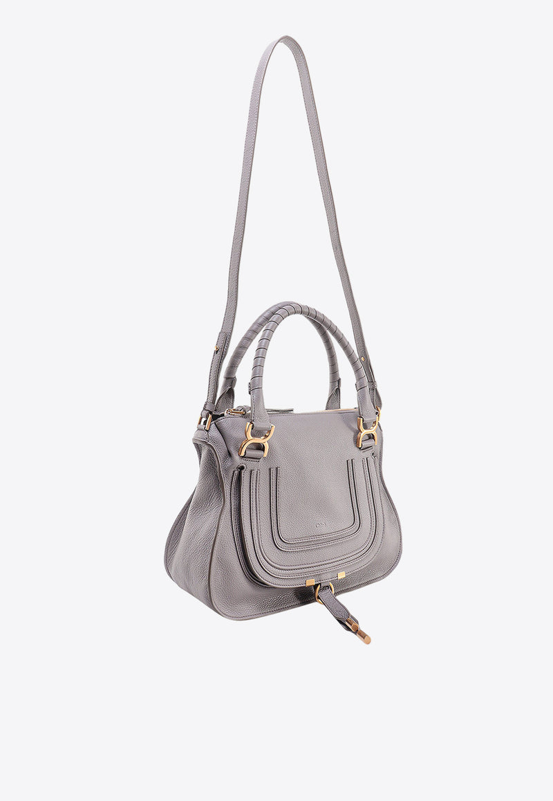 Chloé Medium Marcie Leather Shoulder Bag Gray C22AS660I31_053