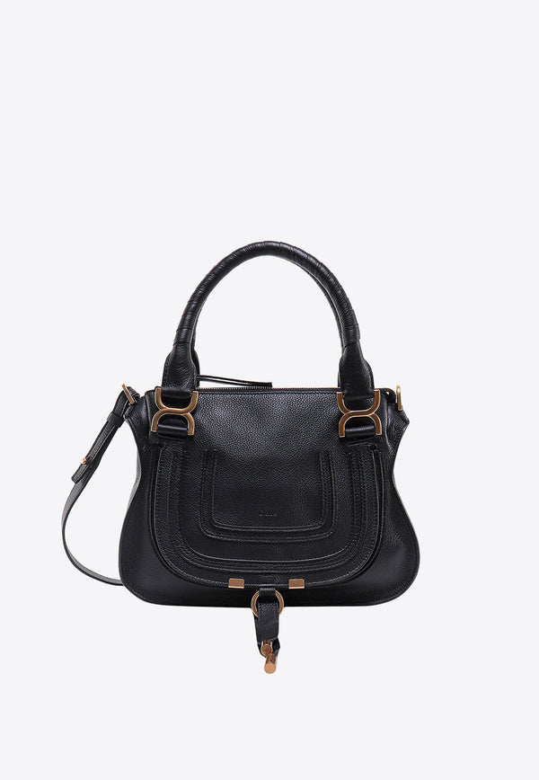 Chloé Small Marcie Leather Top Handle Bag Black C22AS628I31_001