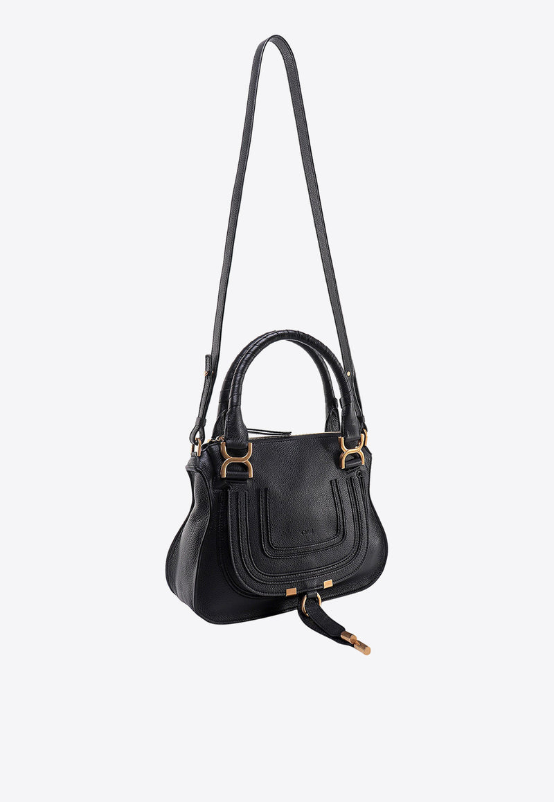 Chloé Small Marcie Leather Top Handle Bag Black C22AS628I31_001