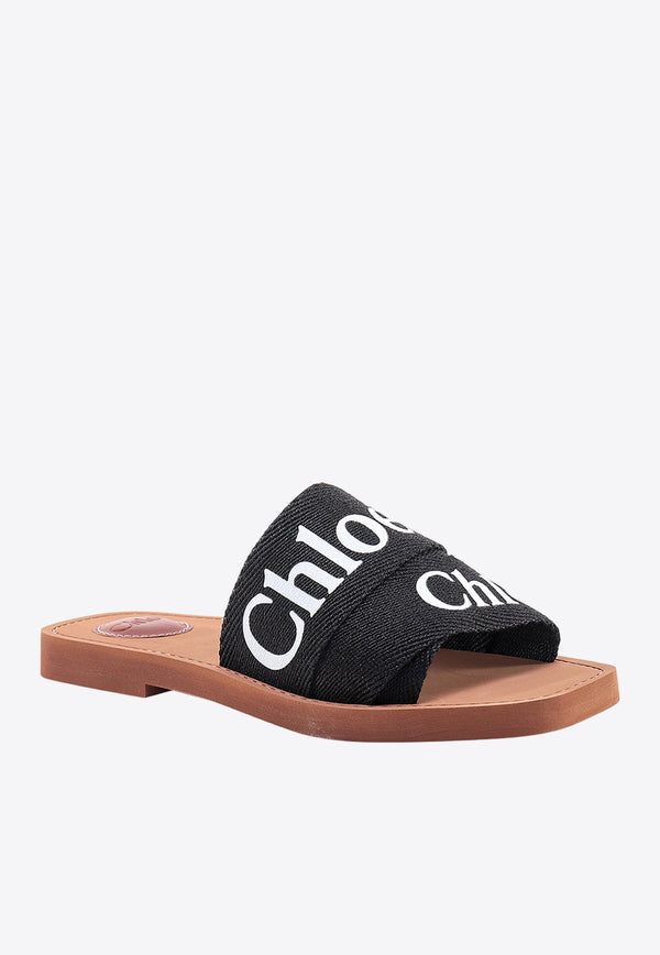 Chloé Woody Logo Detail Slides Black C22U188Z3_001