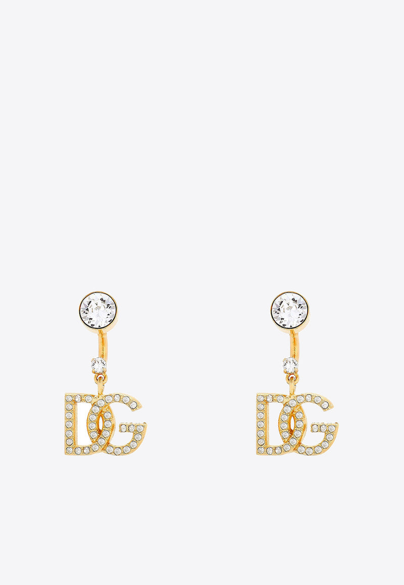 Dolce & Gabbana DG Logo Rhinestone-Embellished Earrings Gold WEN6L1W1111_ZOO00