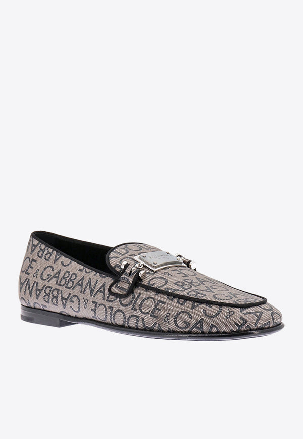 Dolce & Gabbana Ariosto All-Over Jacquard Logo Loafers A50516AJ699_89875