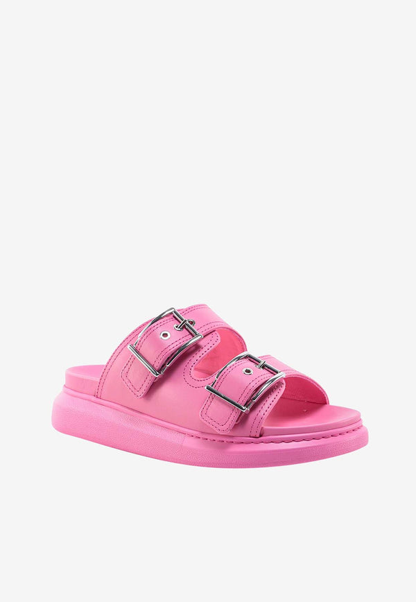 Alexander McQueen Hybrid Leather Buckle Sandals Pink 733083WHXZR_5482