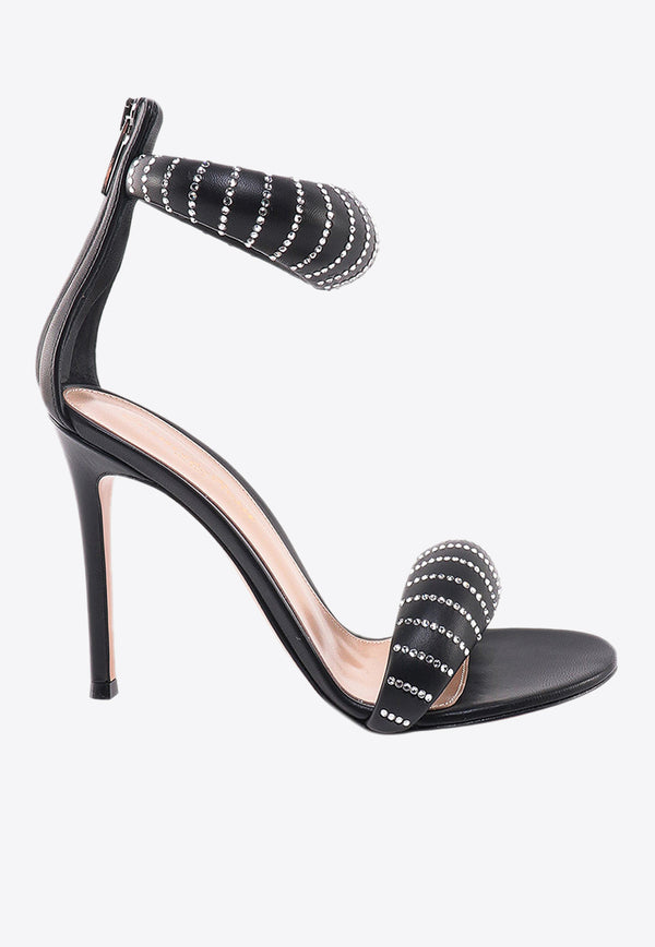 Gianvito Rossi Bijoux 105 Crystal Embellished Sandals Black G6163115RIC_BLACK