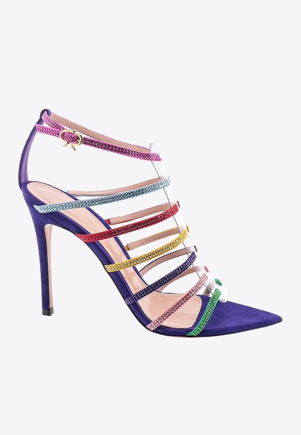 Gianvito Rossi Mirage 105 Crystal-Embellished Strappy Sandals Multicolor G6179915RIC_GREEN
