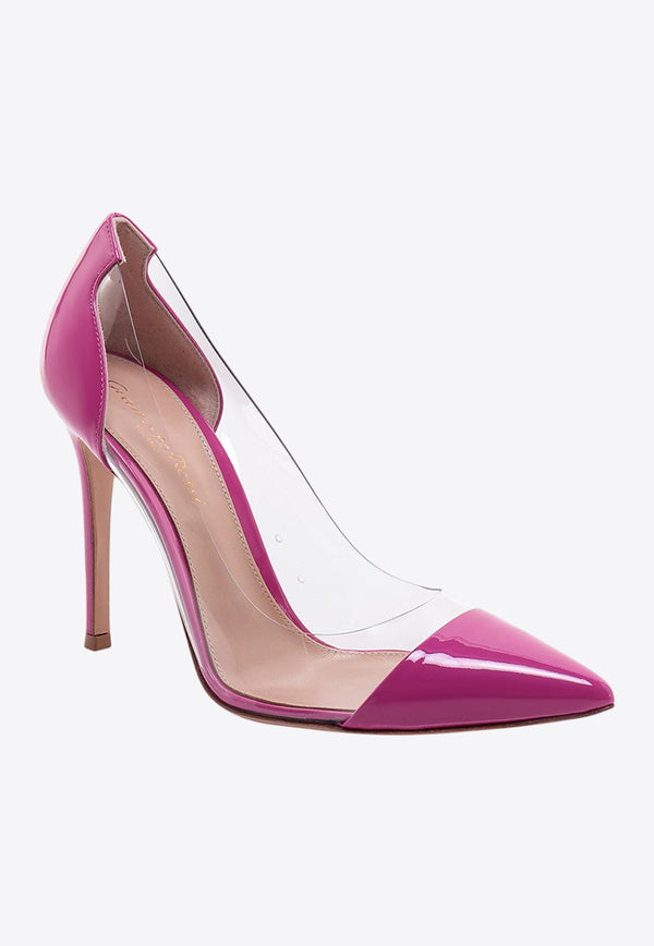 Gianvito Rossi Plexi 105 Patent Leather Pumps Pink G2014015RIC_BLOOM