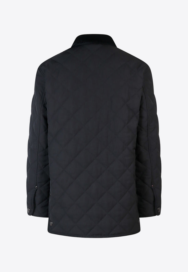 Burberry Corduroy Collar Quilted Jacket Black 8049135_A1189