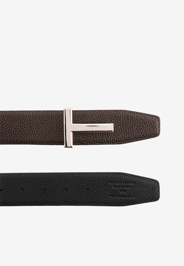 Tom Ford T-buckle Leather Belt Brown TB178LCL236S_3BN06