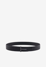 Tom Ford T Buckle Grain Leather Belt Black TB178LCL236L_1N001