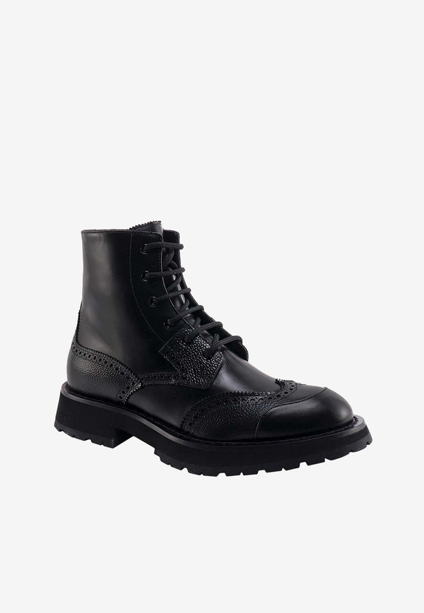 Punk Worker Leather Ankle Boots