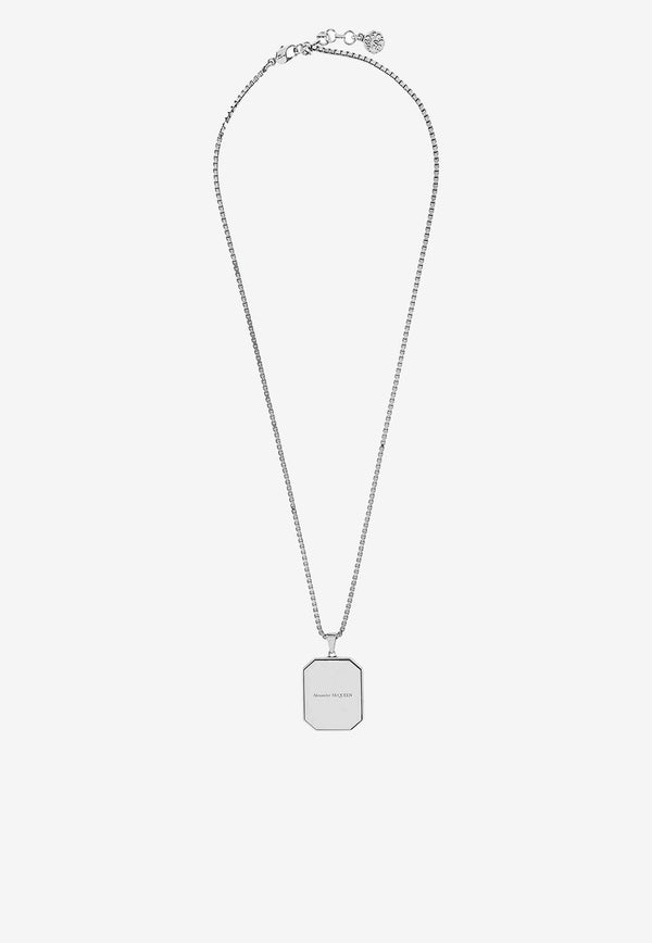 Alexander McQueen Logo Pendant Box Chain Necklace

 Silver 730102J160Y_0446