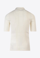 Maison Margiela Short-Sleeved Knitted Polo T-shirt White S50GL0047S18209_102