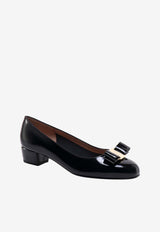 Salvatore Ferragamo Vara Bow 30 Patent Leather Pumps Black 01B221591963_NERO