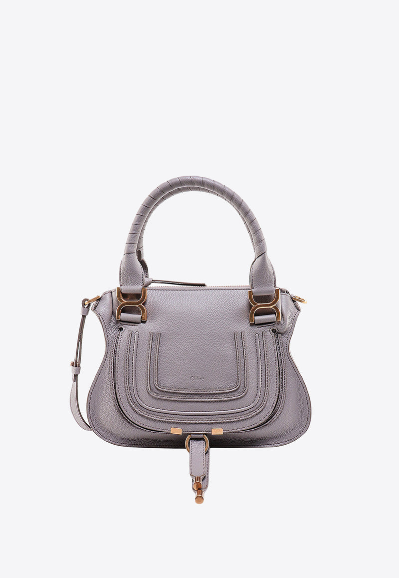 Chloé Small Marcie Leather Shoulder Bag Gray C22AS628I31_053