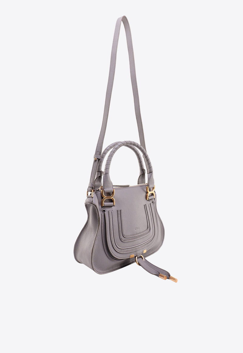 Chloé Small Marcie Leather Shoulder Bag Gray C22AS628I31_053