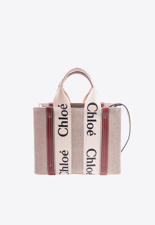 Chloé Small Woody Logo-Strap Tote Bag Beige C22AS397I26_90U