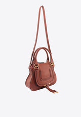 Chloé Small Marcie Leather Top Handle Bag Brown C22AS628I31_25M