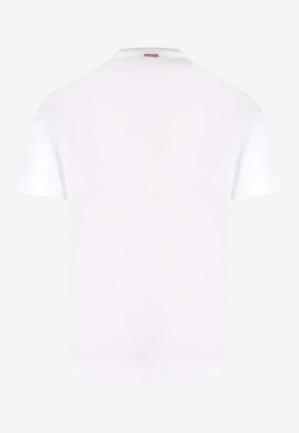 ZEGNA Embroidered Logo Crewneck T-shirtWhite E7360A5B760_N00