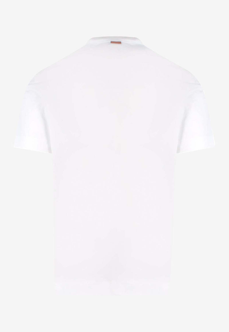 ZEGNA Embroidered Logo Crewneck T-shirtWhite E7360A5B760_N00