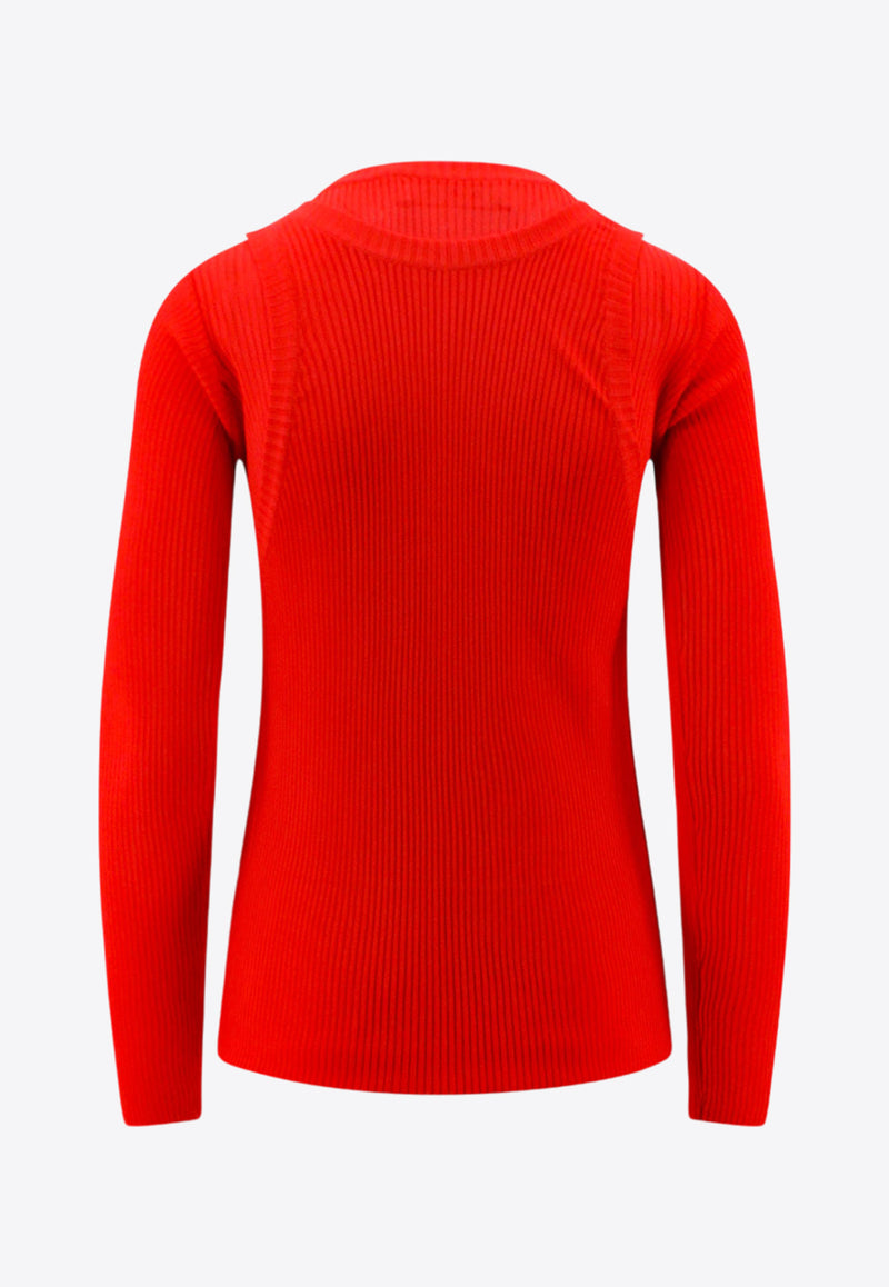 Marni Long-Sleeved Ribbed Top Red GCMD0456A0UFV216_00R60