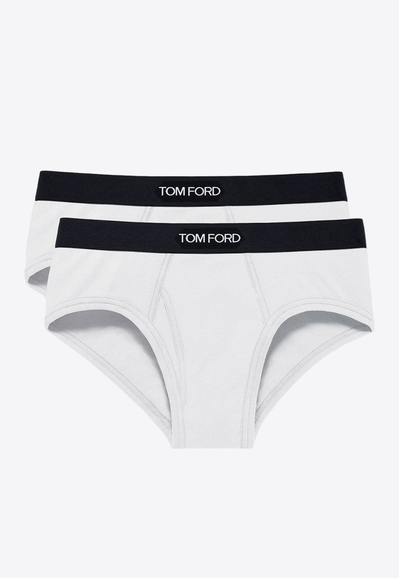 Tom Ford Logo Waistband Briefs - Set of 2 White T4XC11040_100