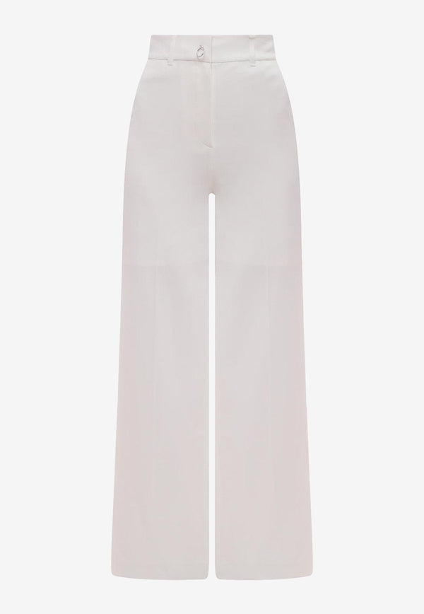 K Krizia Straight Viscose-Blend Pants White J1DE11865_CREAM