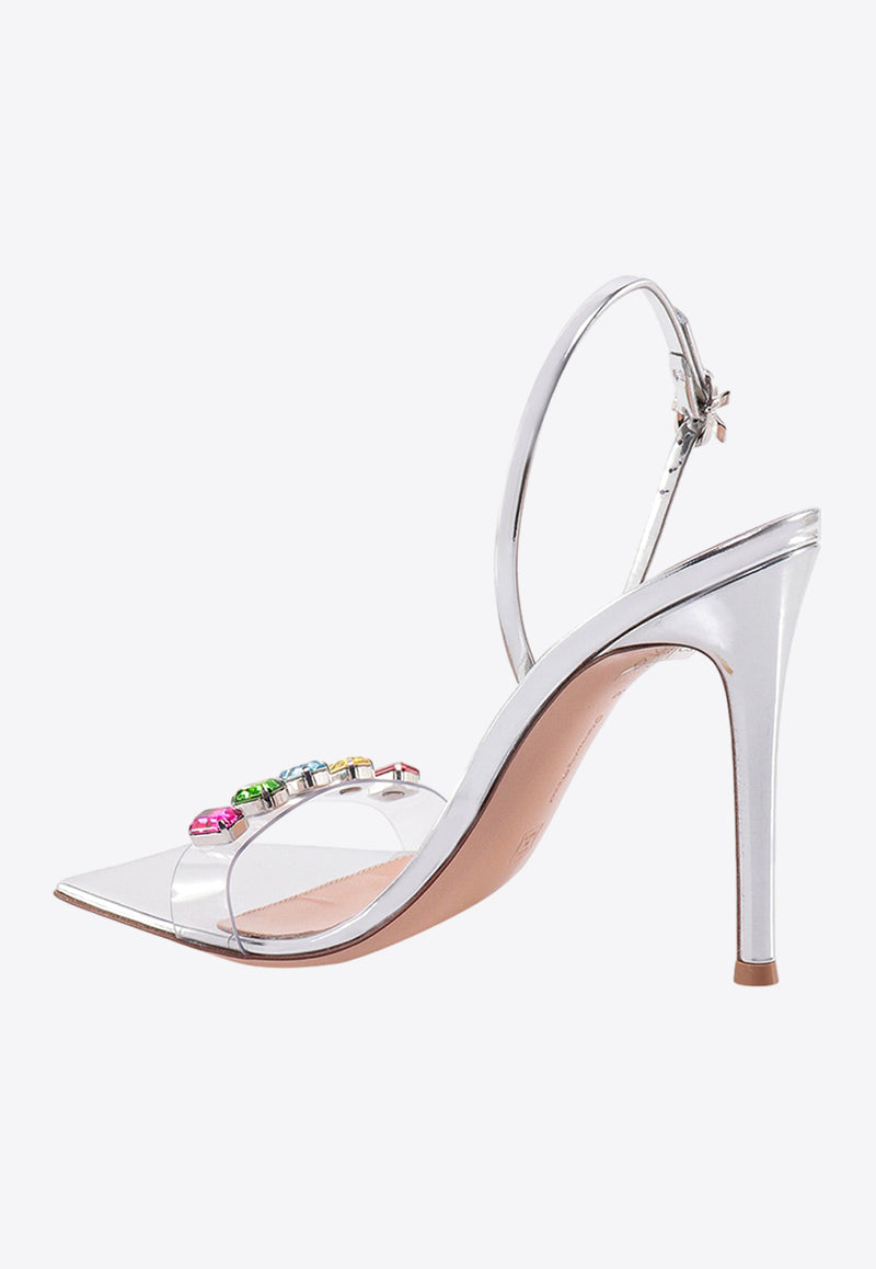 Gianvito Rossi Ribbon Candy 105 Crystal-Embellished Sandals Silver G3221515RIC_TSIM
