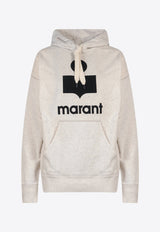 Isabel Marant Etoile Mansel Logo Print Hooded Sweatshirt Beige SW0001FAA1M07E_23EC