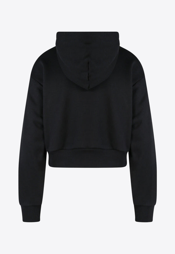 Versace Logo Cropped Hooded Sweatshirt Black 10090601A06603_1B000