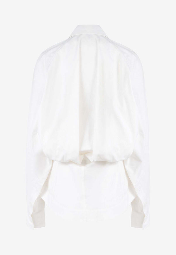 Bottega Veneta Maxi Fold Long-Sleeved Shirt White 725636VA5Y0_9068