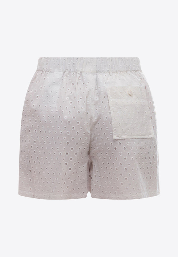 Kenzo Broderie Anglaise Mini Shorts White FD52SH0679FG_02