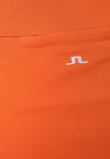 J.Lindeberg Amelie Jersey Mini Golf Skirt Orange GWSD07897_I068