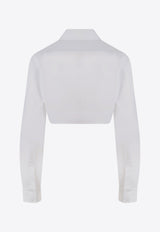 Coperni Cropped Long-Sleeved Shirt White COPCH27300_OPTWHT