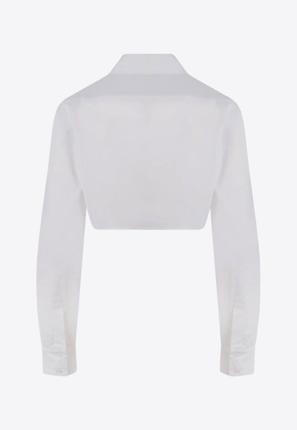 Coperni Cropped Long-Sleeved Shirt White COPCH27300_OPTWHT