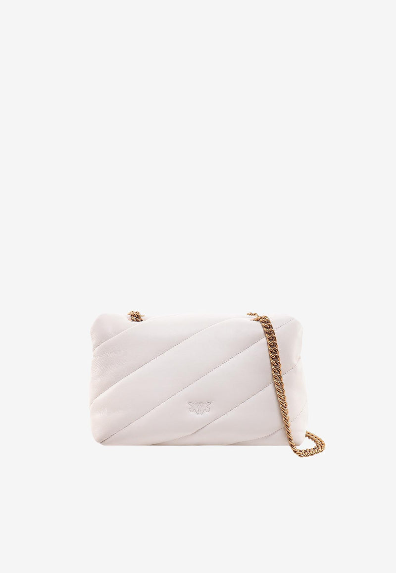 PINKO Classic Love Quilted Puff Crossbody Bag White 100038A0F2_Z14Q