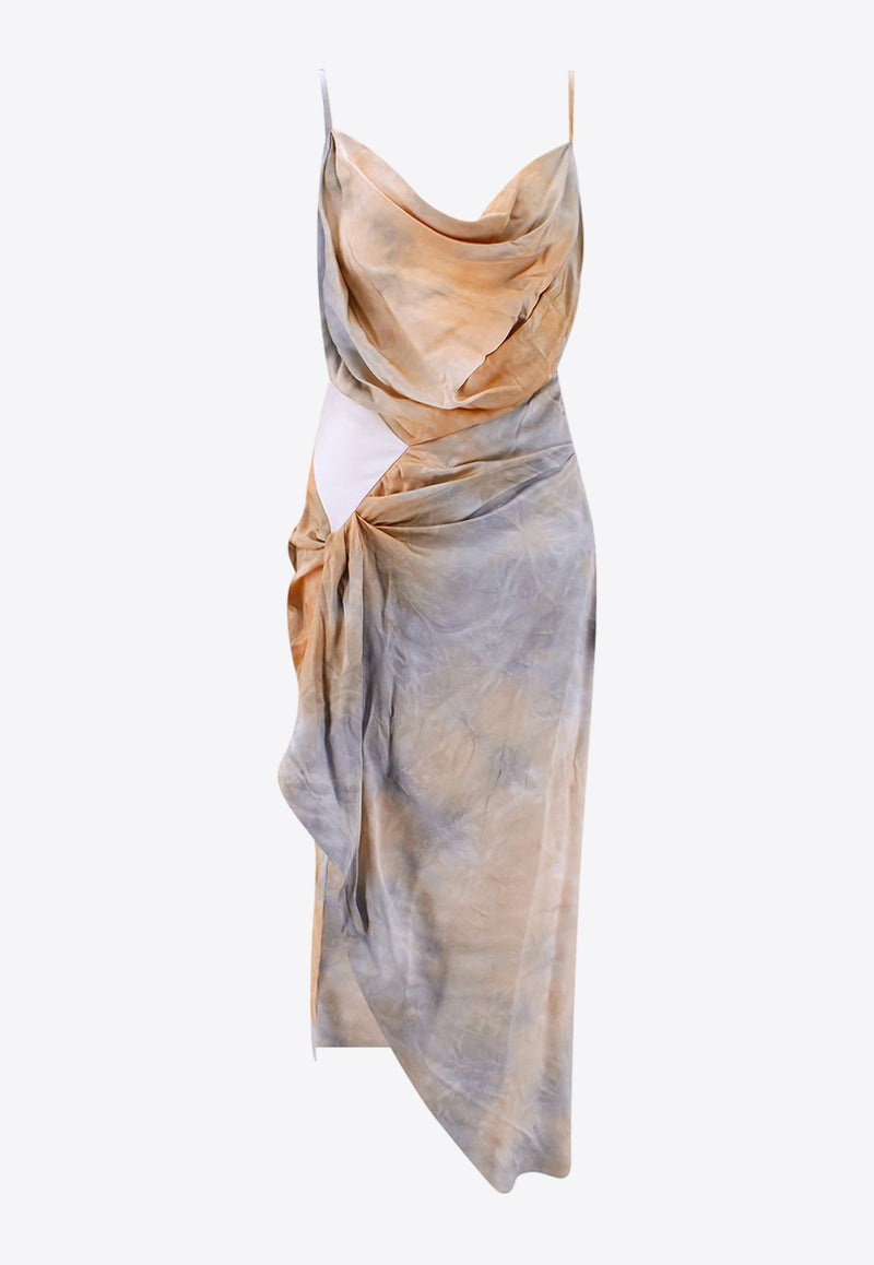 Off-White Tie-Dye Draped Maxi Dress Beige OWDJ001S23FAB002_6237