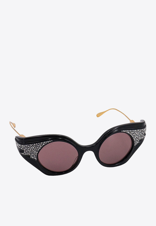 Gucci Crystal-Embellished Cat-Eye Sunglasses 733370J0741_1023