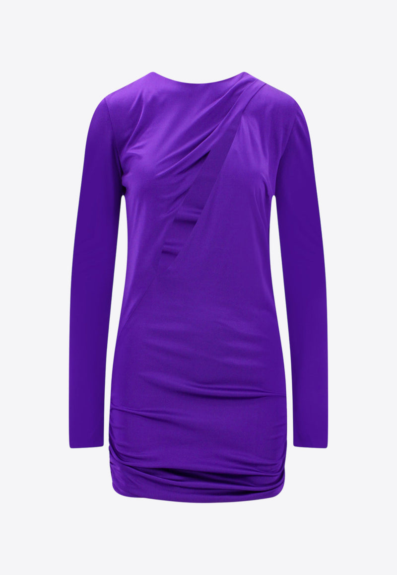 Versace Cut-Out Sleeved Mini Dress Purple 10100431A00572_1LD60