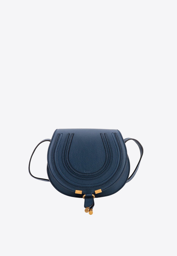 Chloé Small Marcie Leather Crossbody Bag Blue C22AS680I31_4C4