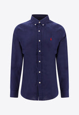 Polo Ralph Lauren Logo Embroidered Long-Sleeved Shirt Blue 710829443_001