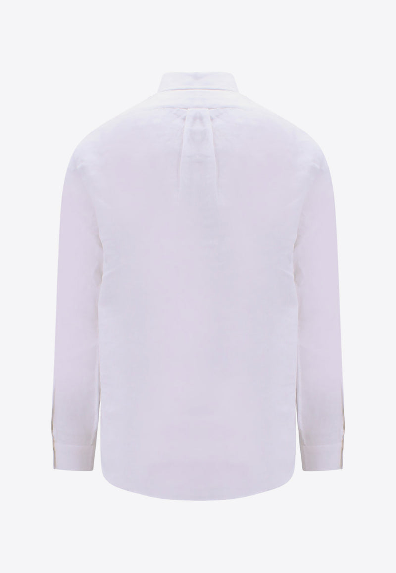 Polo Ralph Lauren Logo Embroidered Long-Sleeved Shirt White 710829443_002
