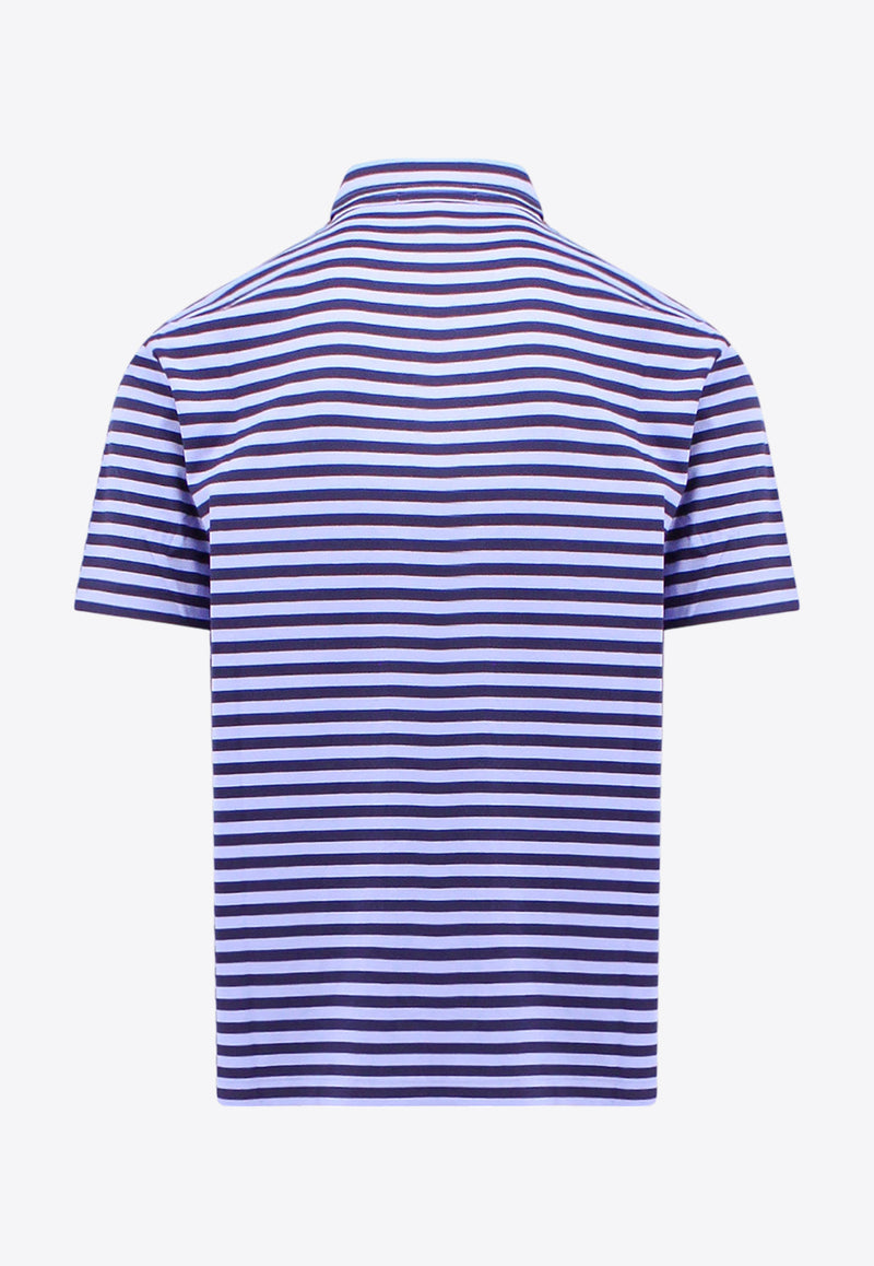 Polo Ralph Lauren Logo Embroidered Striped Polo T-shirt Blue 710906299_003