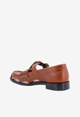 College Cut-Out Leather Loafers Brown CML13952_ANTICKTAN