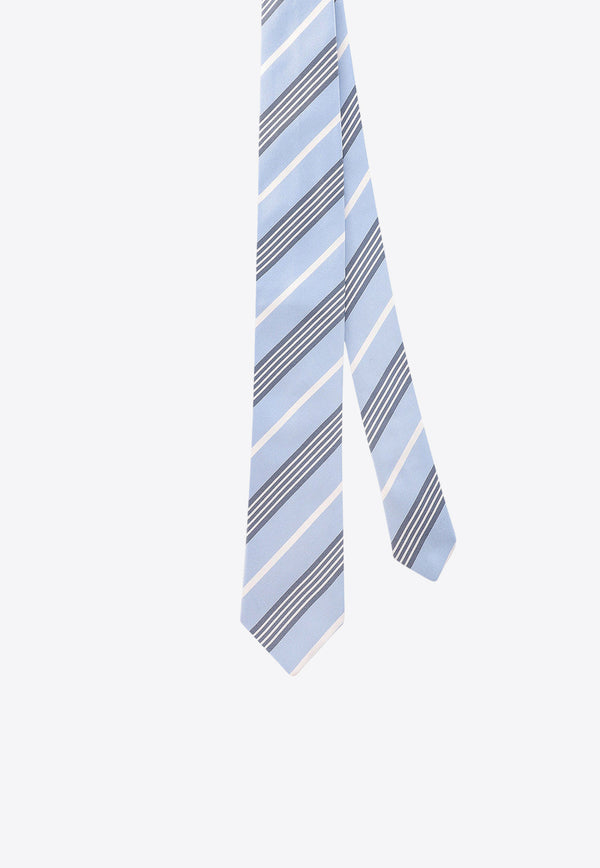 Nicky Milano Striped Silk Tie Blue 100JACQUARD23_1