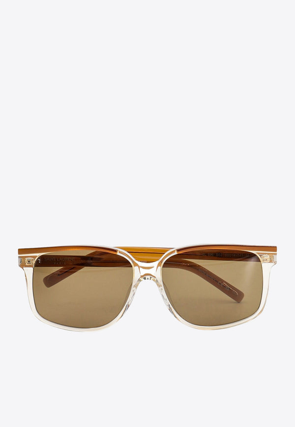 Saint Laurent SL 599 Square-Frame Sunglasses Brown 736446Y9956_2706