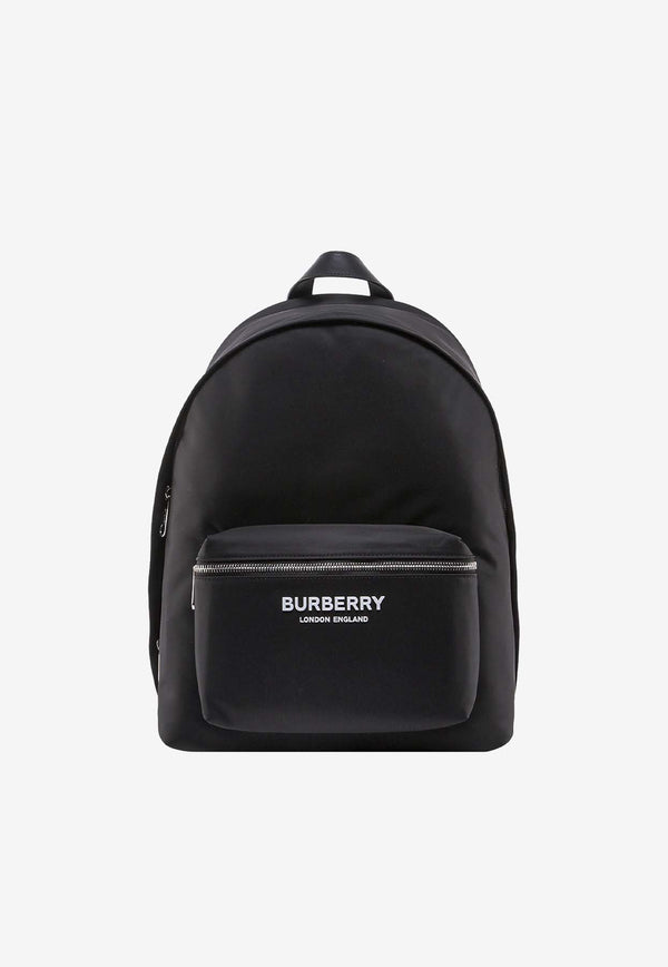 Burberry  Logo Print Nylon Backpack Black 8063495_A1189