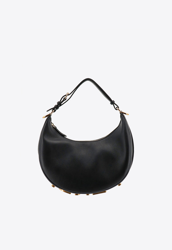 Fendi Small Fendigraphy Leather Hobo Bag Black 8BR798A5DY_F1HEJ