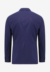 Tagliatore Brooch-Embellished Wool Suit Blue 2FBR22A01060004_I5084