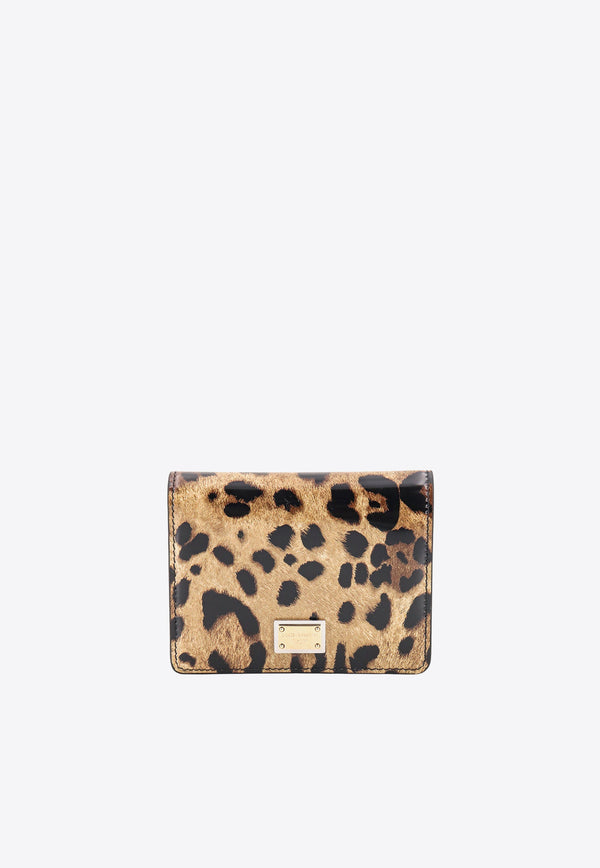 Dolce & Gabbana Leopard Print Polished Leather Wallet Brown BI1211AM568_HA93M